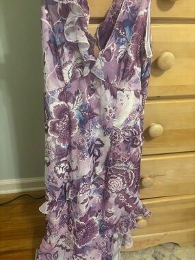 PrettyLittleThing Lavender Floral Maxi Dress
